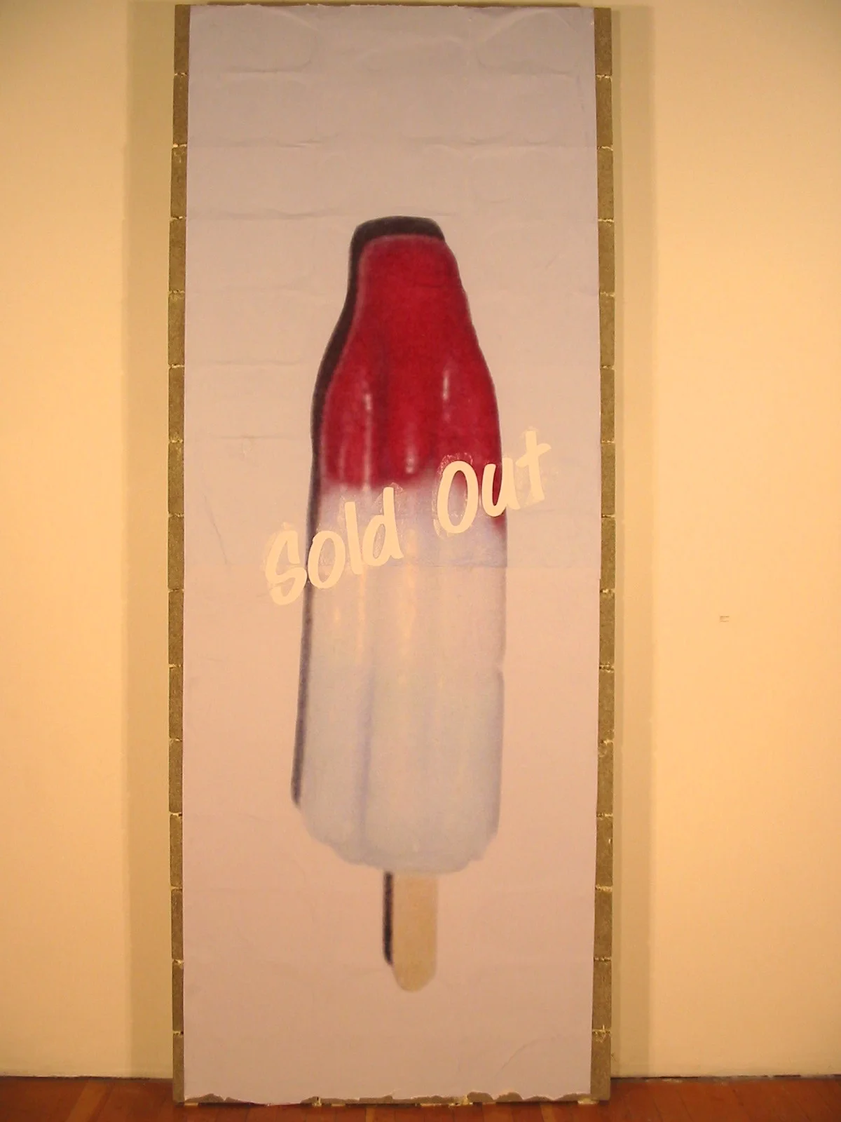 Sold Out 15'x5'Poster on cinder blocks 2003.JPG