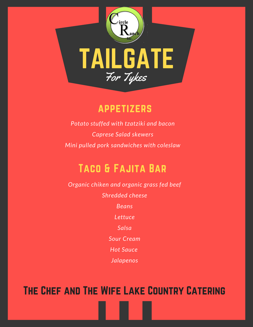 Tailgate for Tykes Menu | Circle Ranch