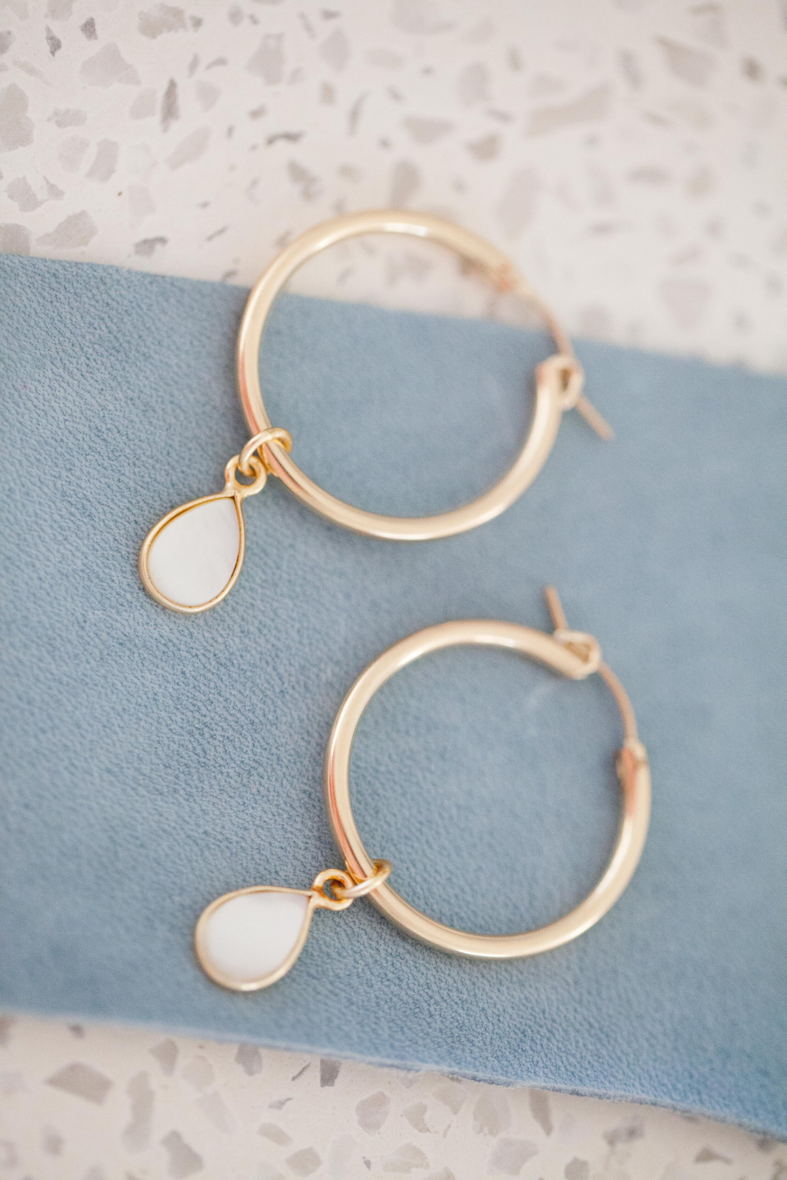 MOTHER Of PEARL HOOPS