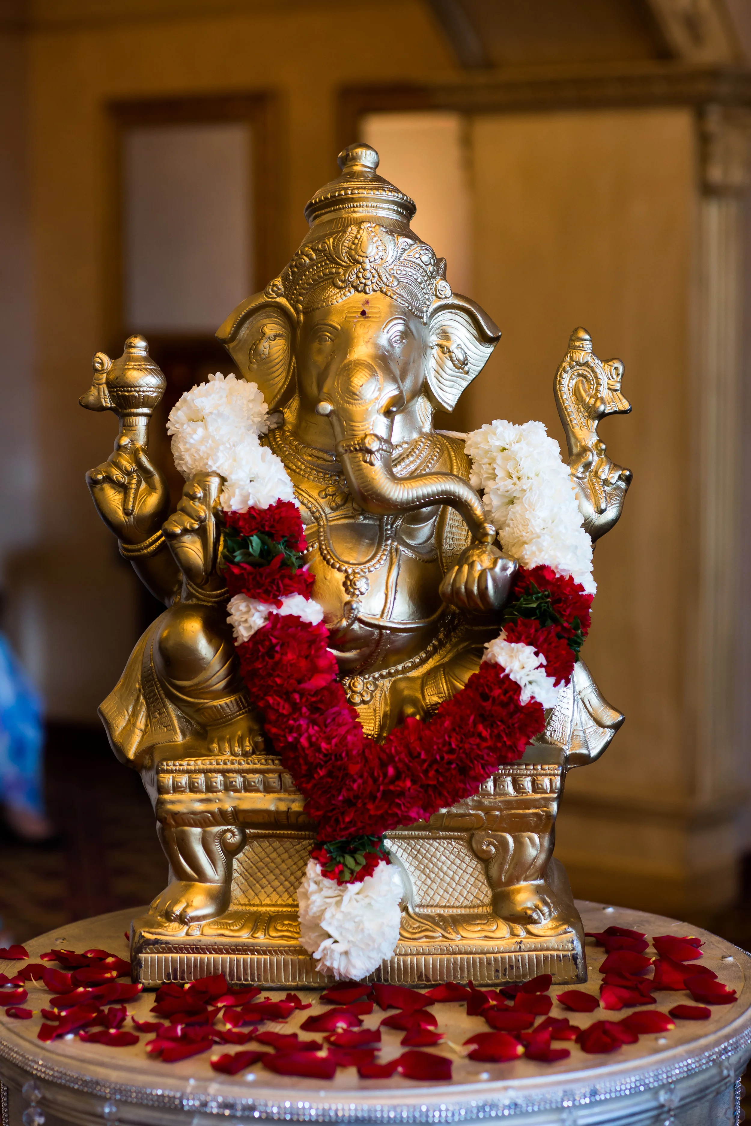 Beautiful gold Lord Ganesh statue