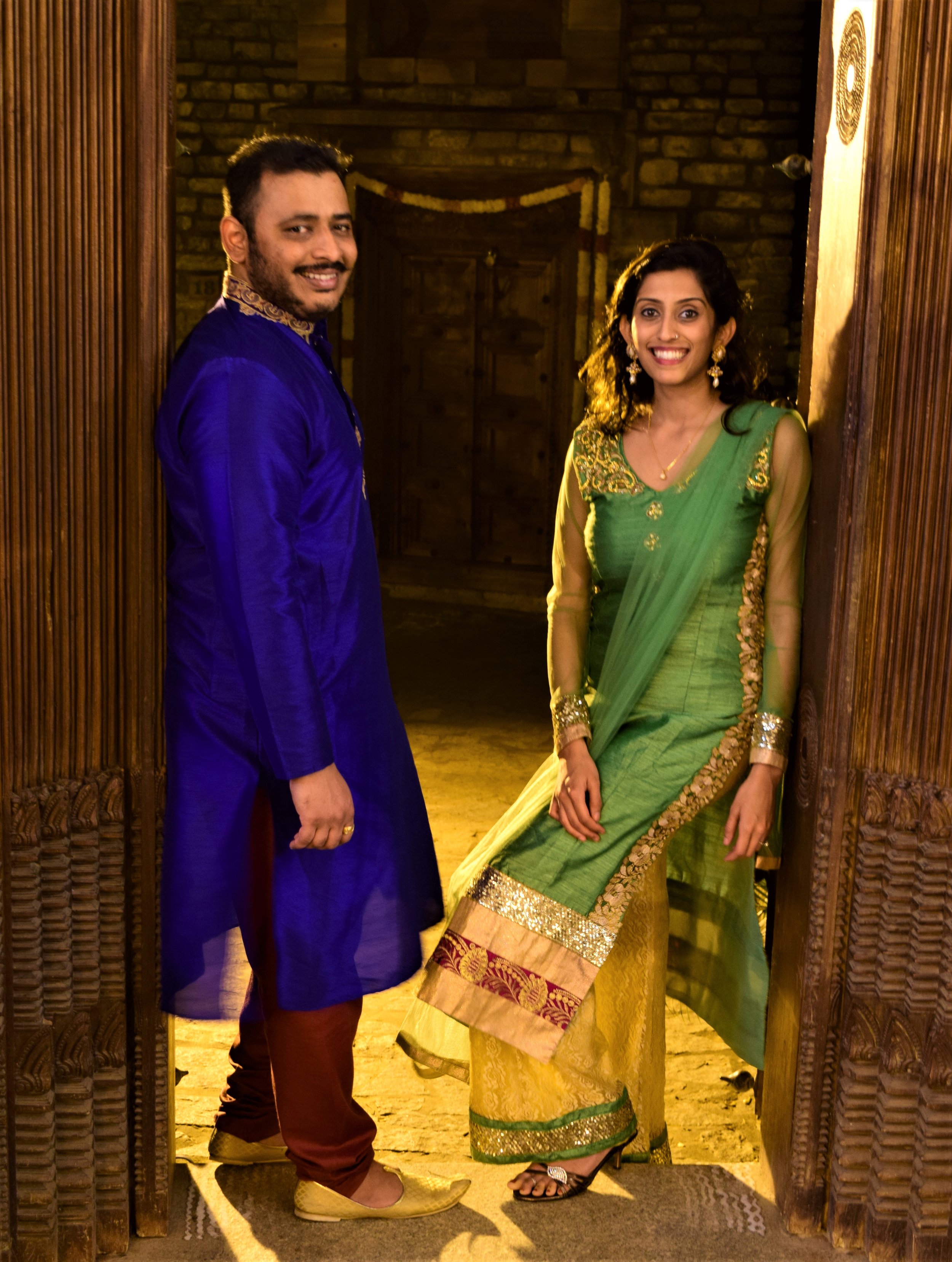 Complementary shades of green and royal blue