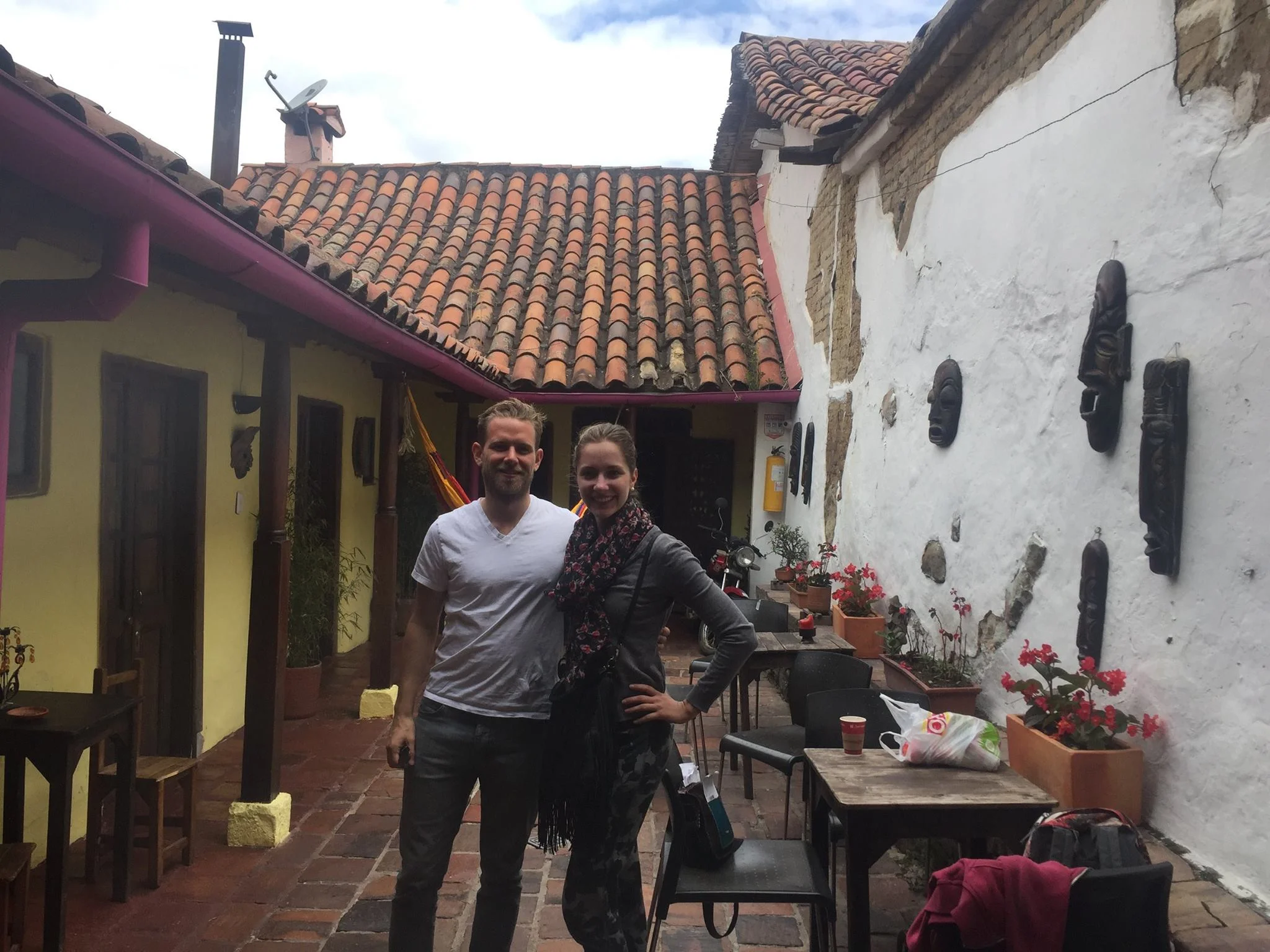 My friend Monika & another traveler - Alegría's hostel.