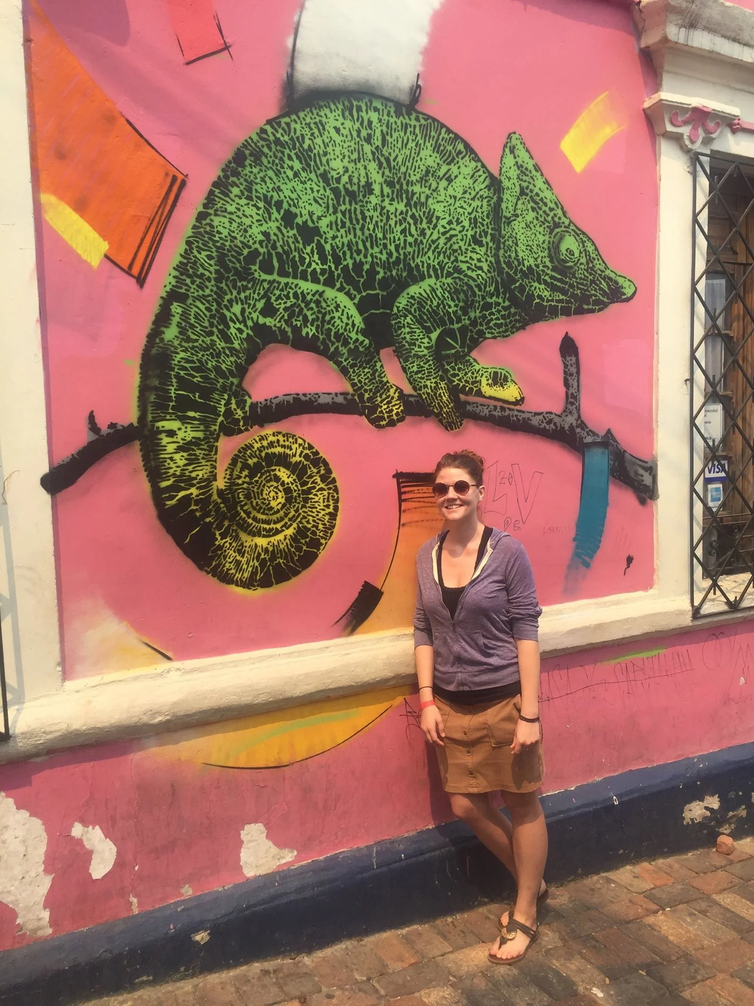 Enjoying the graffiti tour.