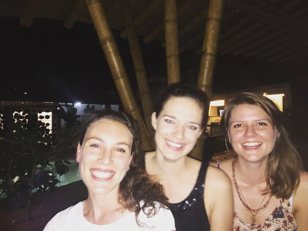 My girlfriends & I at El Viajero hostel, getting ready for a night of salsa.