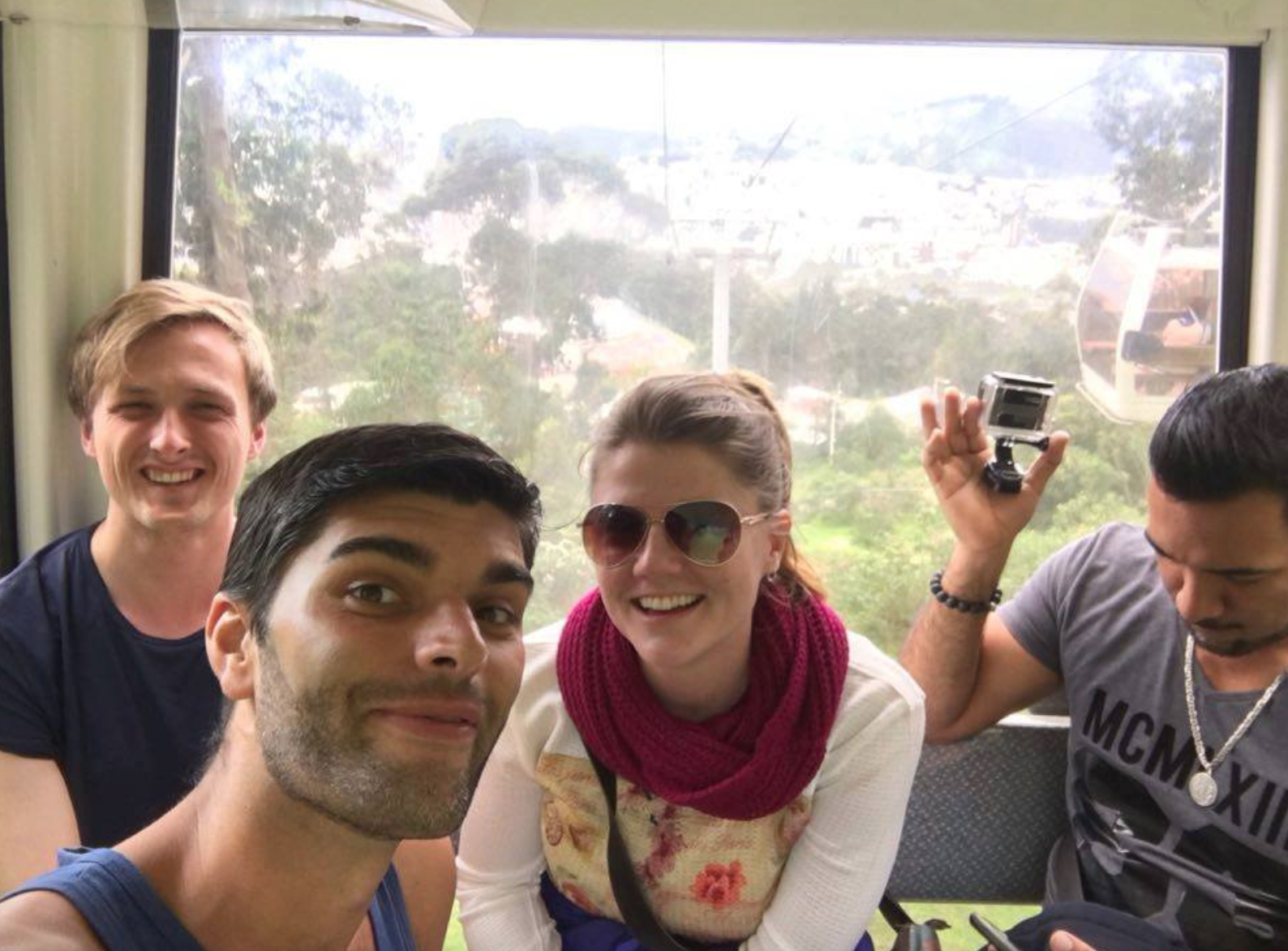 Taking the teleférico to the top of Quito.