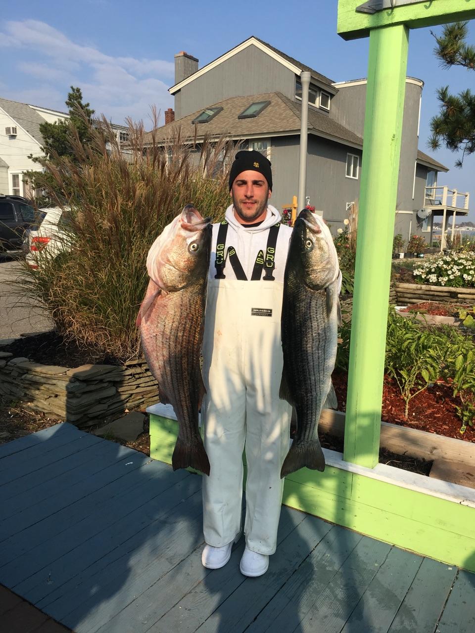 Mike with 1st place bass - Fall Suffolk Marine Anglers Bass Tournament