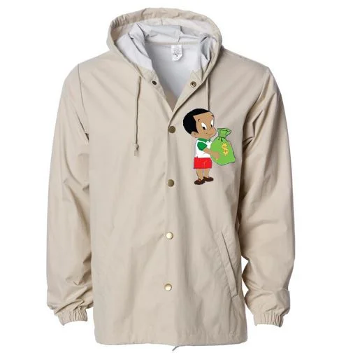 Khaki Coach Jacket Hood