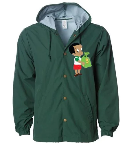 Green Coach Jacket Hood