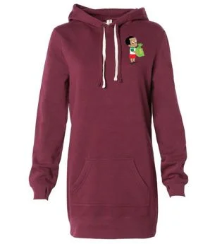 Maroon Hooded Pullover Dress