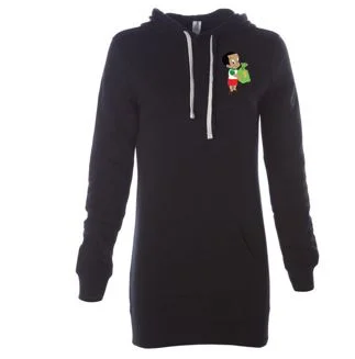 Black Hooded Pullover Dress