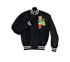 Black White Varsity Bomber 