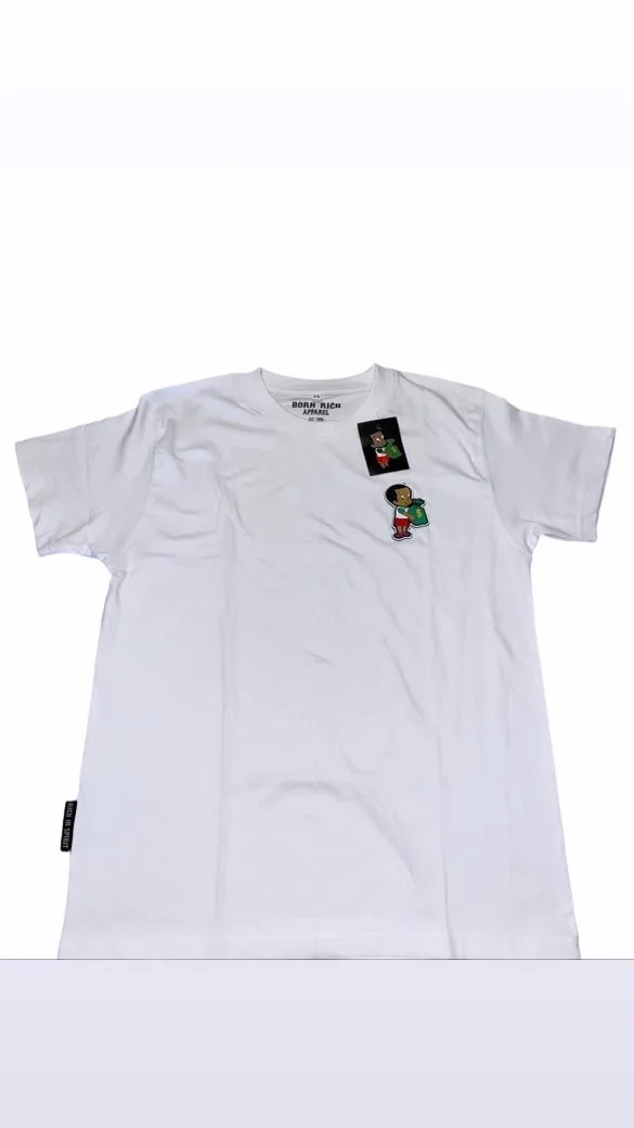 Rubber patch T shirt white  Kids