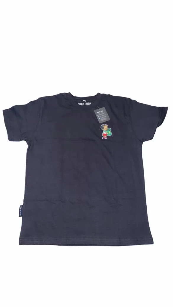 Rubber Patch T Shirt BLack Kids