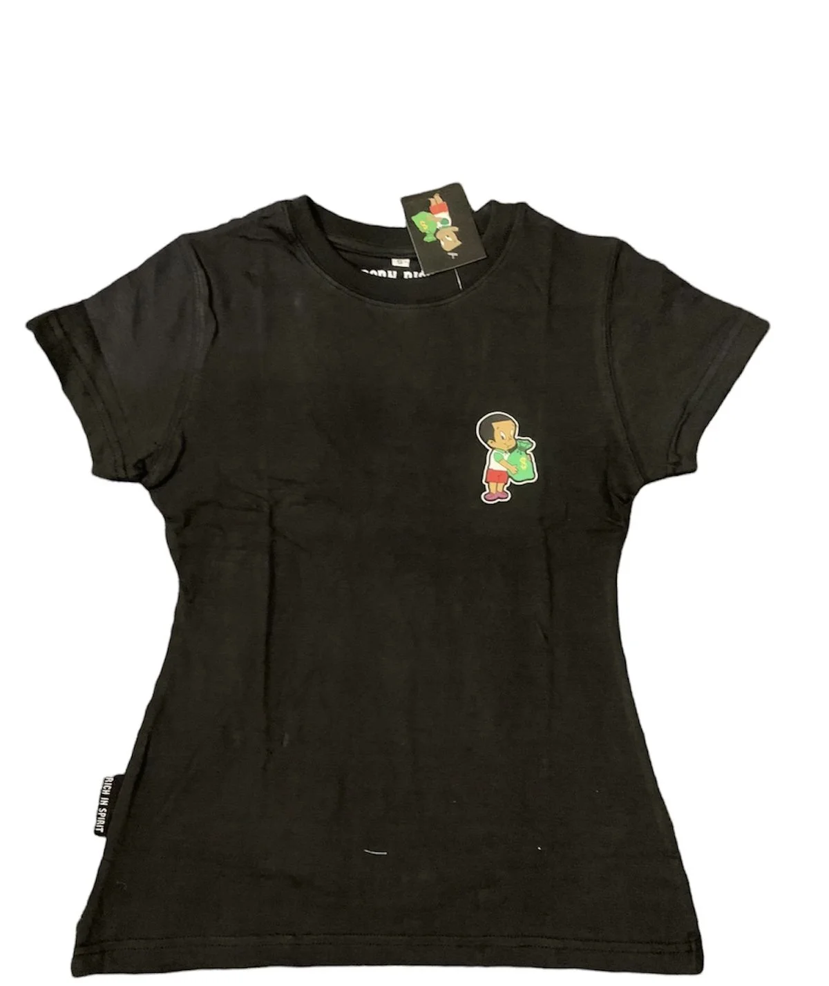 Rubber Patch Woman T Shirt Black
