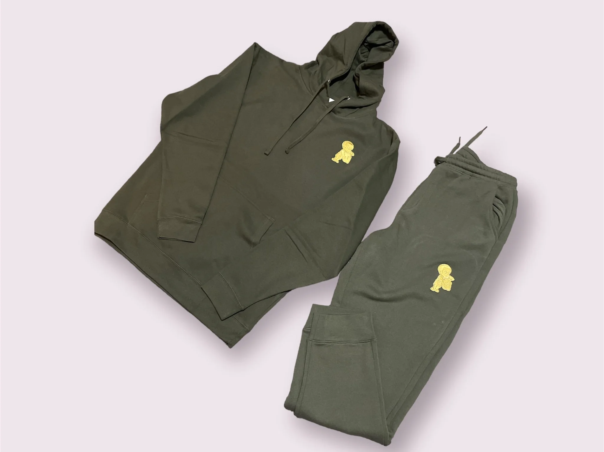 Olive Gold patch jogging suit