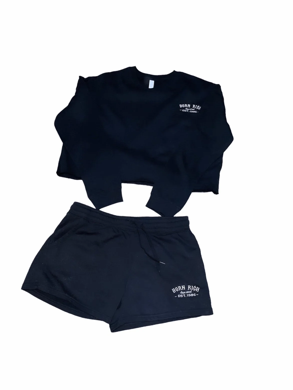 Black crop set Born Rich Apparel