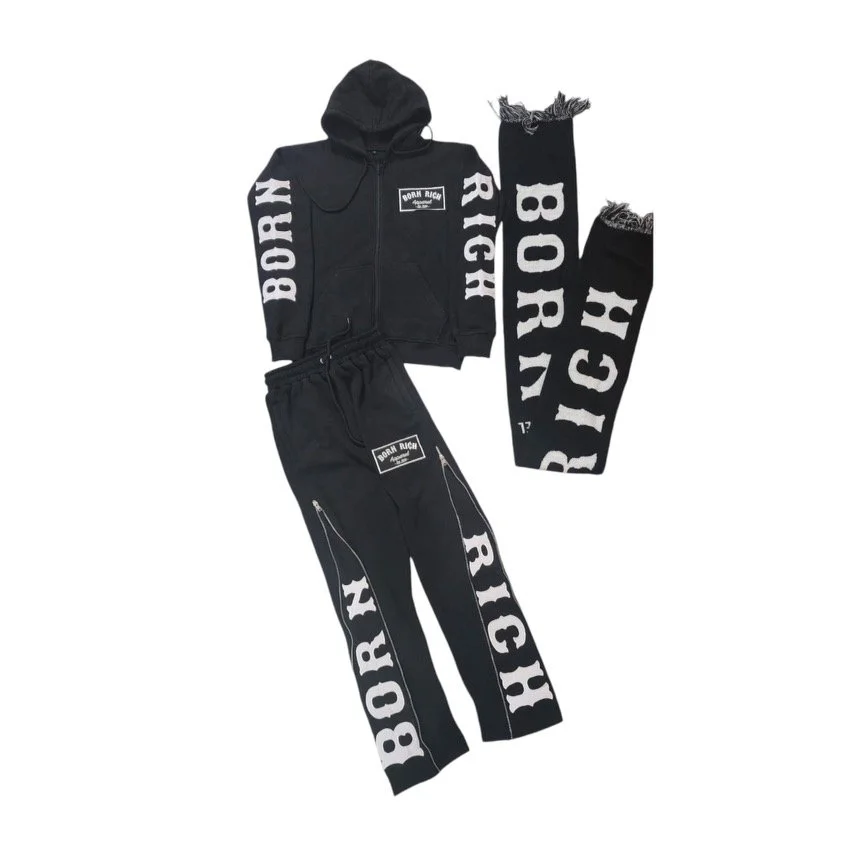 Born Rich Zip Up Black
