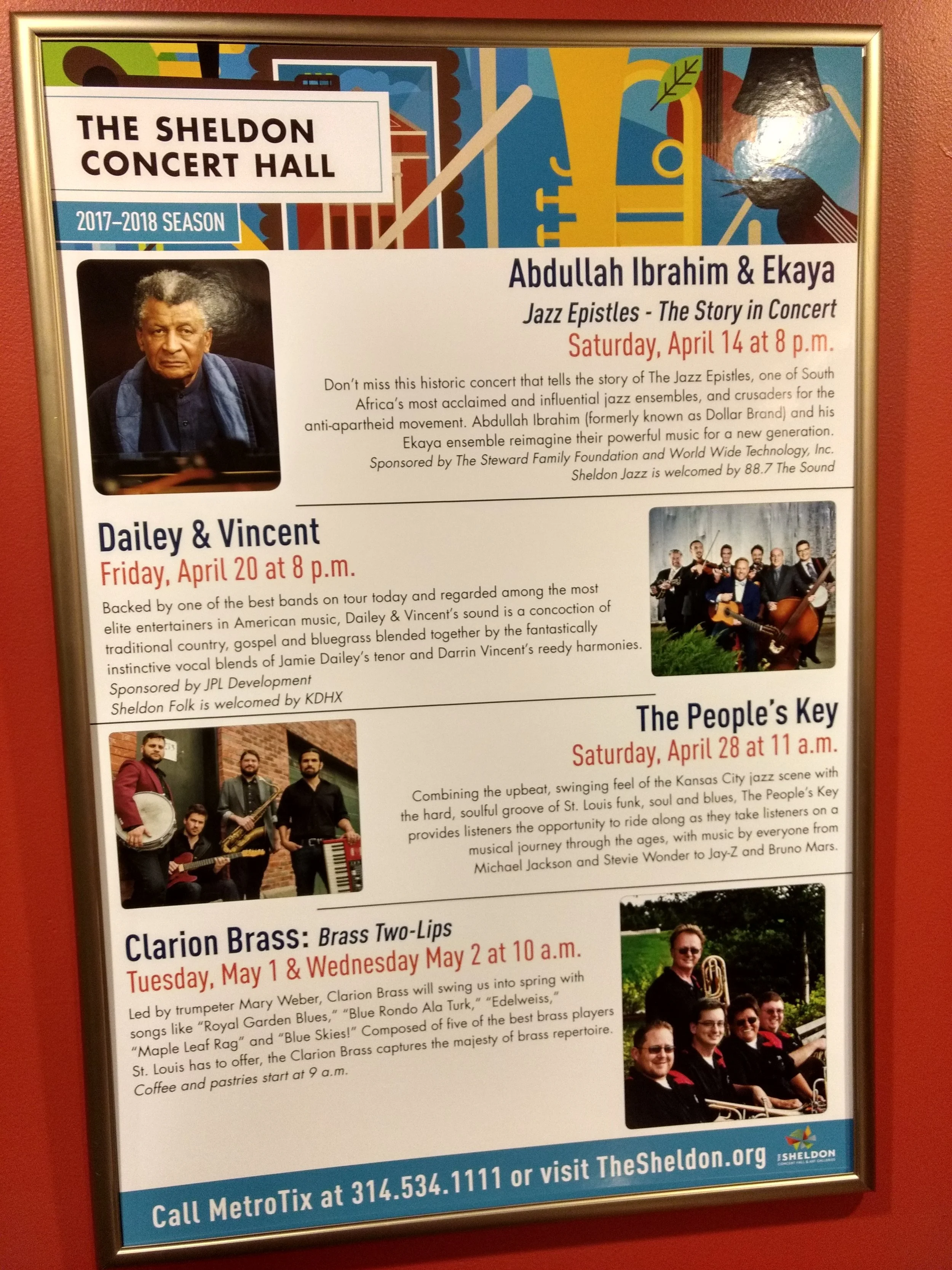 Another Cool tidbit about the experience is that right next to Ramsey's poster was a poster with The People's Key on it for our concert on 4/28. Exciting to know I'll be playing on the same stage he rocked!