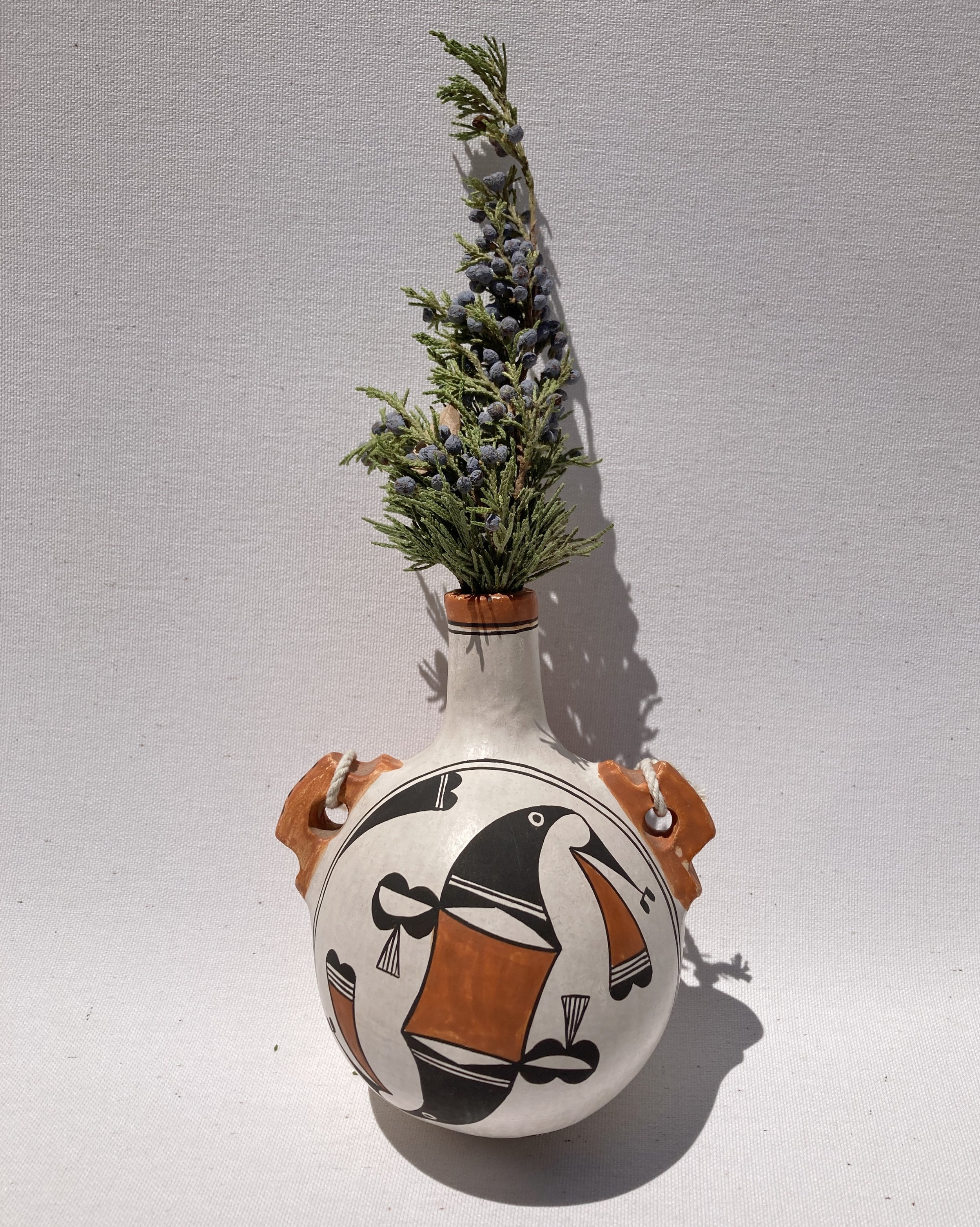 Acoma Pueblo Hand Coiled Pottery Canteen by Rachel Concho, A Classic Example of New Mexico Pueblo Ceramics