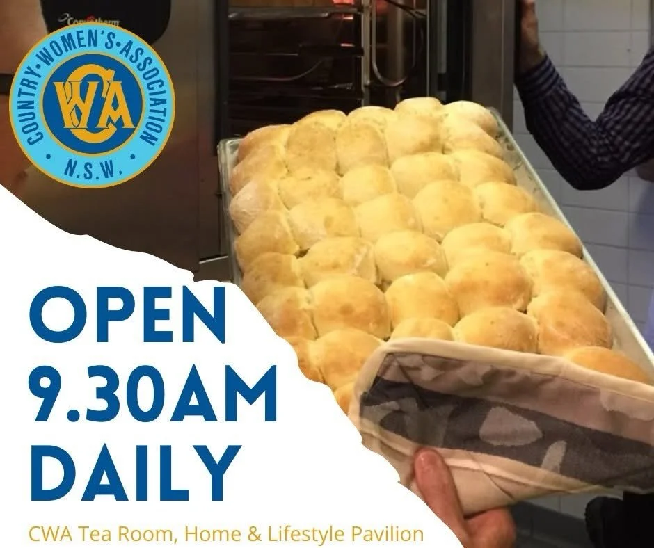 If you&rsquo;re heading to the Royal Easter Show, come and say hello in the CWA Tea Rooms. Settle in with a cup of tea and a freshly made scone, pick up a bag of our Anzac biscuits or try your luck with a raffle ticket.

The tea rooms at the show are