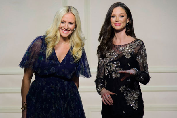 Keren Craig and Georgina Chapman at their Fall 2015 show at New York Fashion Week; image: Imaxtree