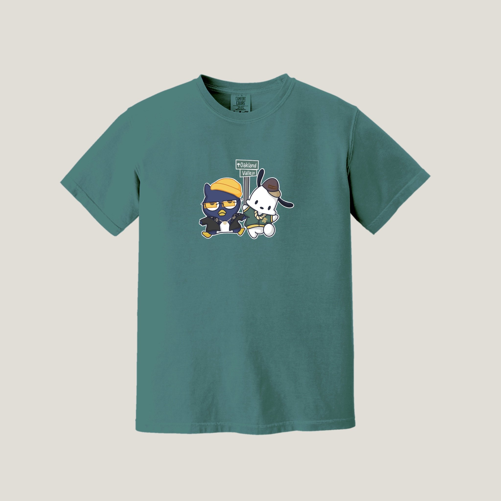 penguin/dog (e40/too $hort) green tee