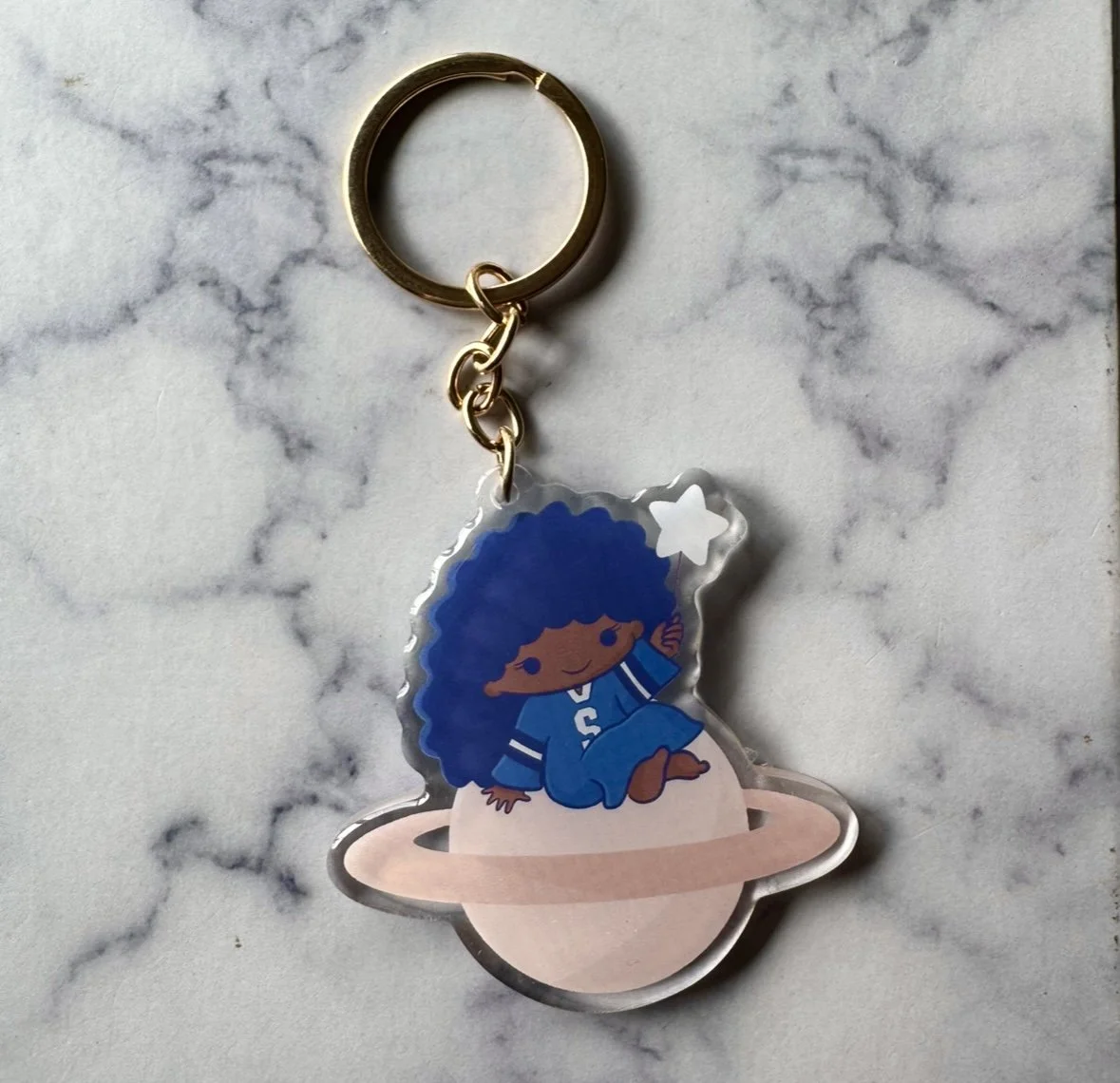 Lana on Saturn acrylic keychain