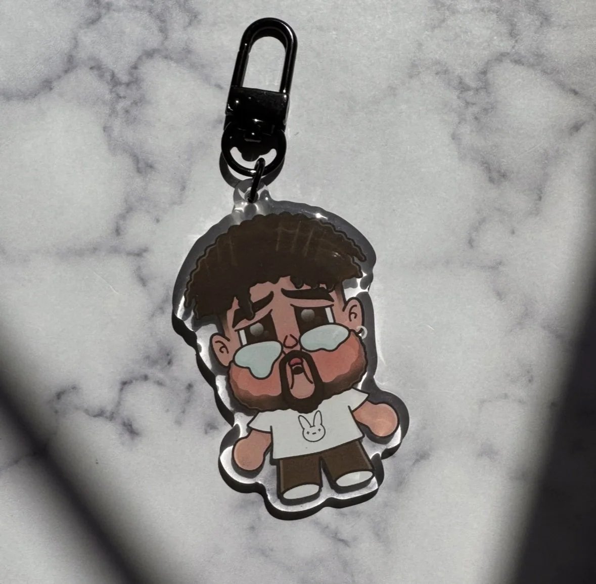 sad bunny x crybaby acrylic keychain