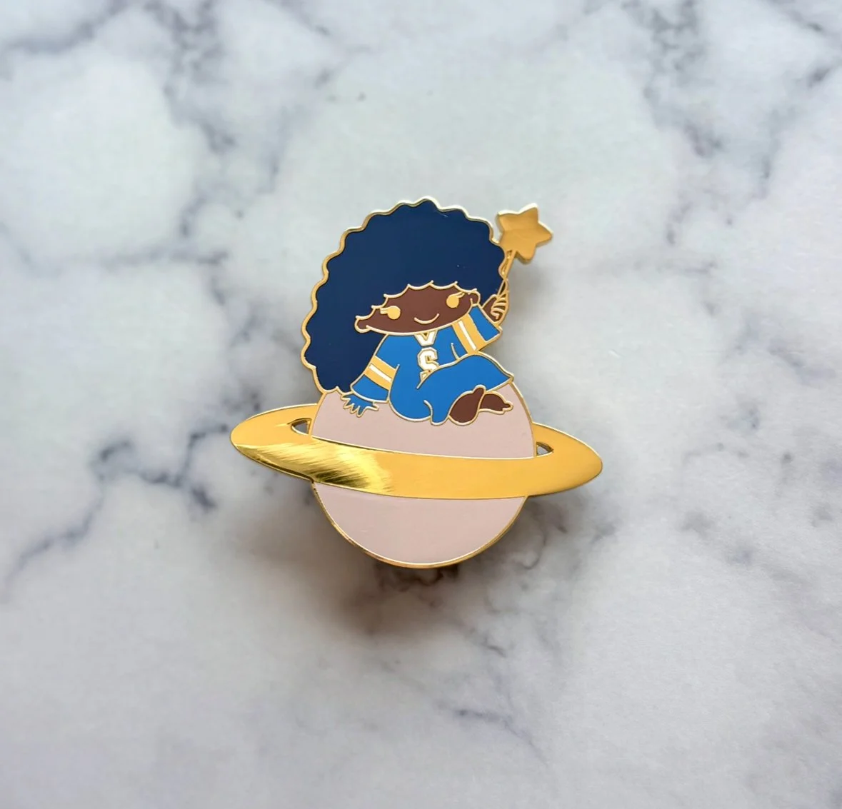 Lana on Saturn Enamel Pin