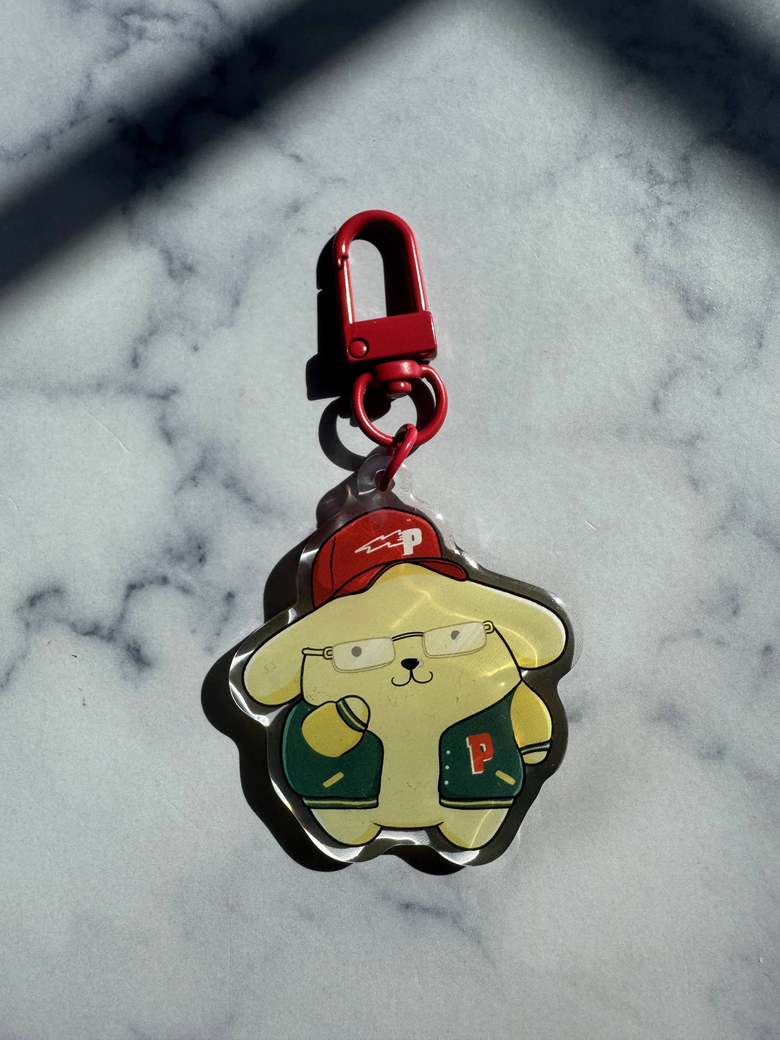 pompom p-lo keychain