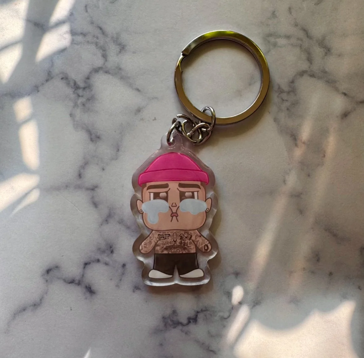 bieber x crybaby acrylic keychain