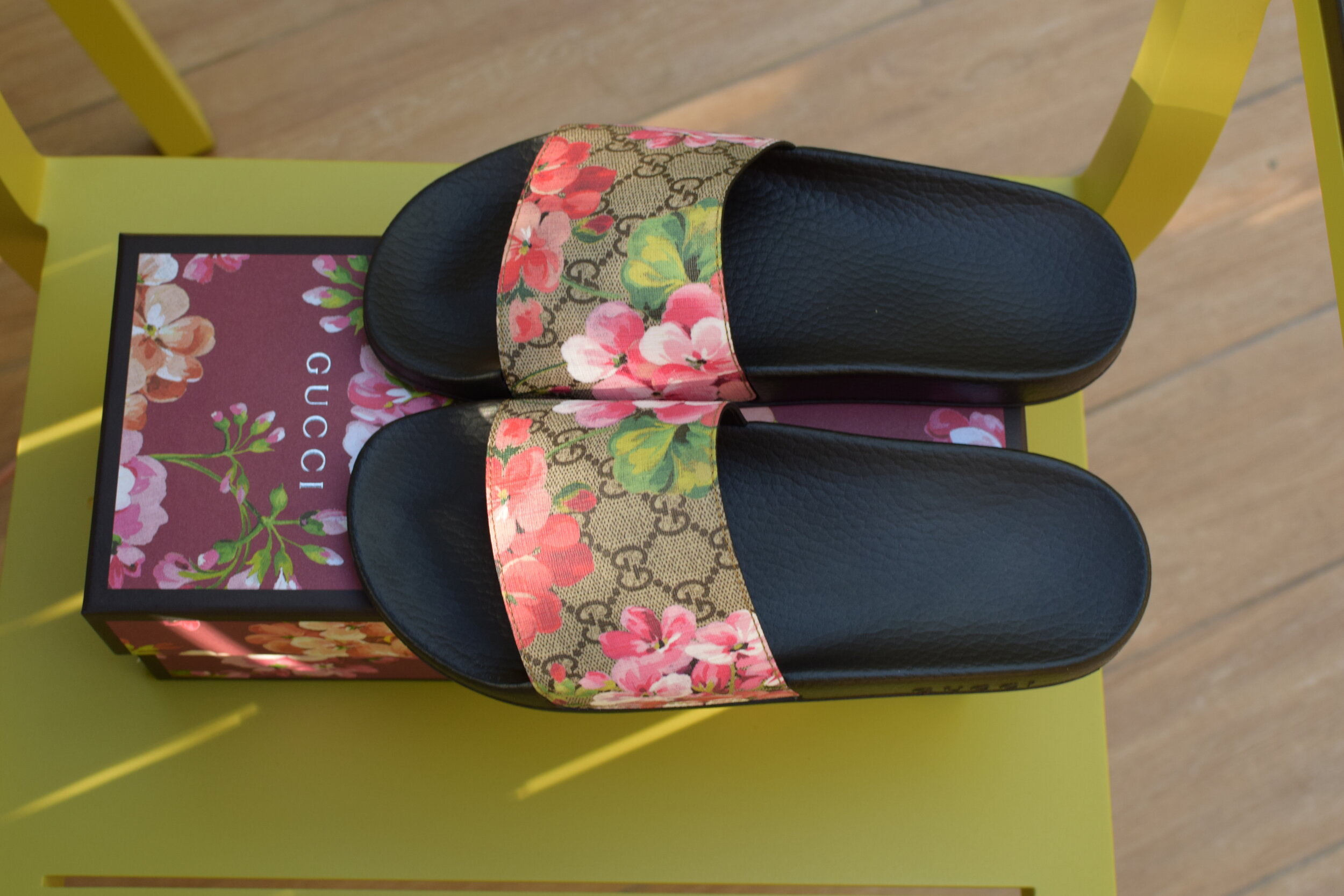 Gucci GG Blooms Supreme Slides — Glamour, Grace, Faith