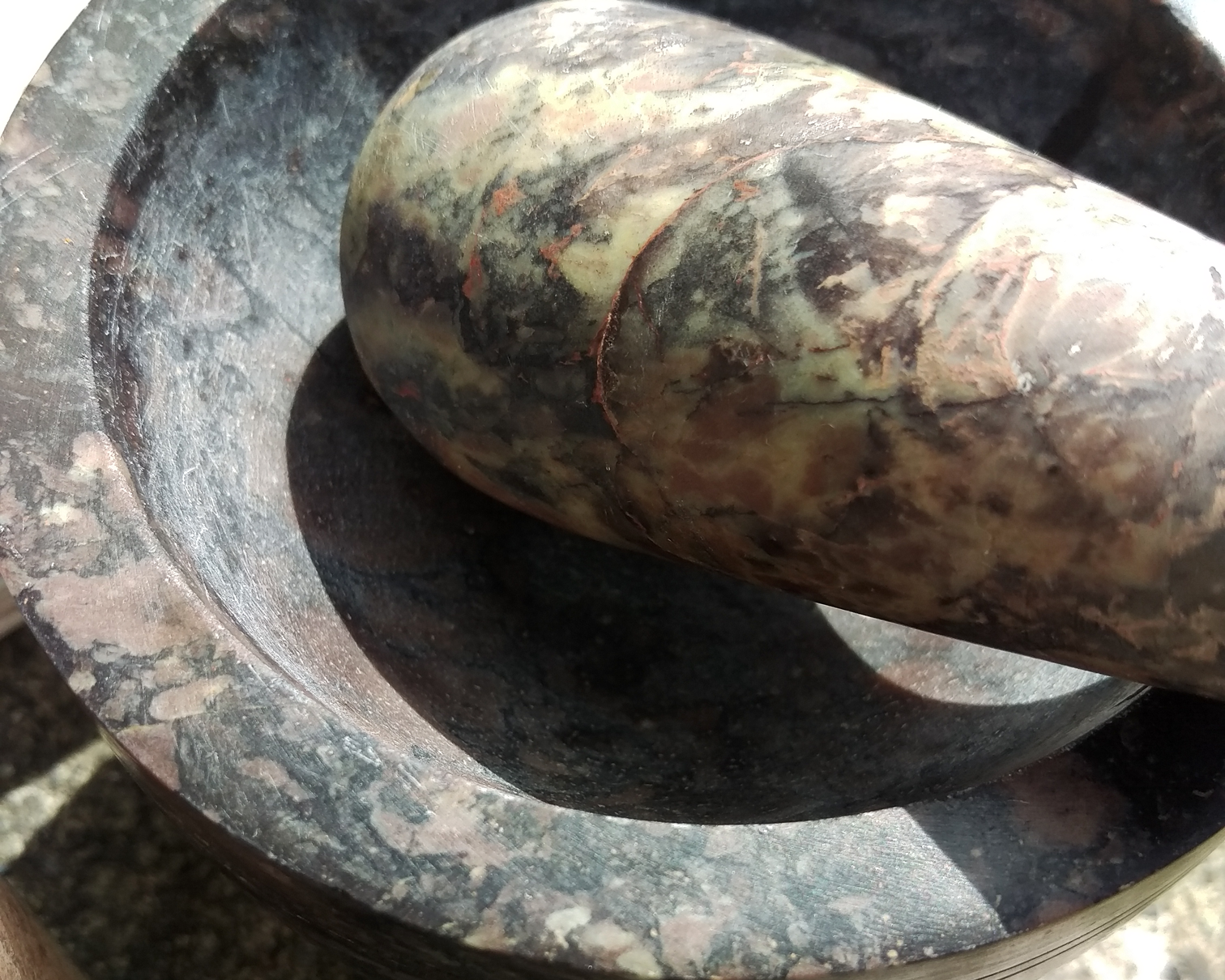I used a small mortar and pestle to grind the stones as finely as possible.