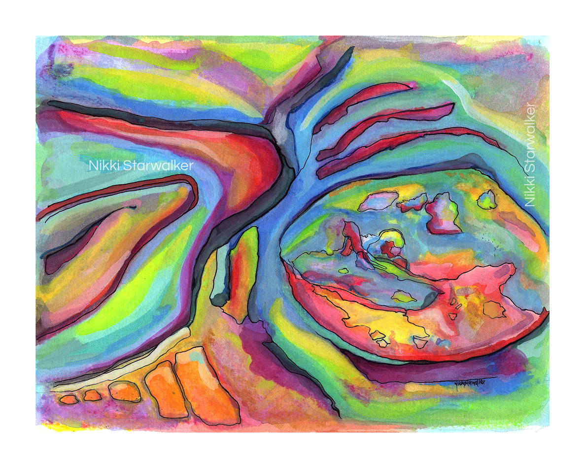 I Can Hide, 9 x 12 inches, mixed media on 100% cotton watercolor paper