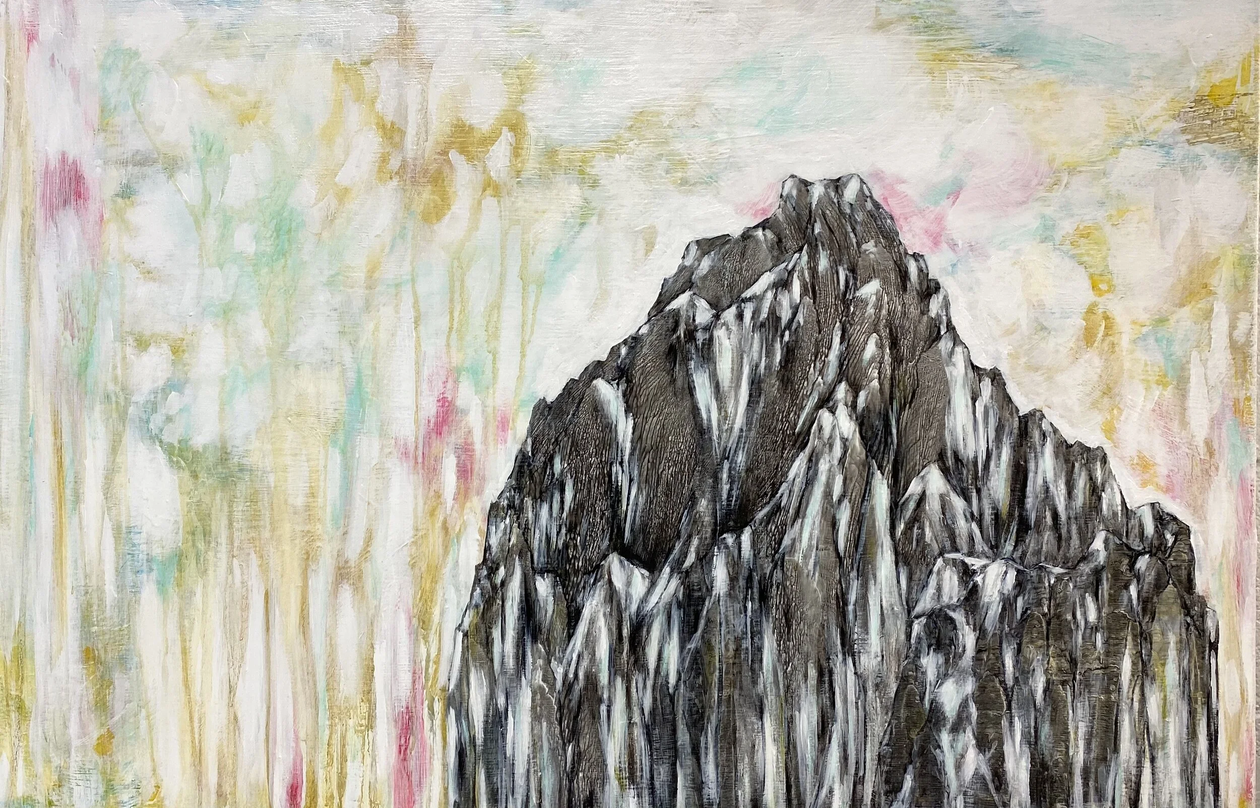 "Dream Seasons", 24x36 inches, 2020. Acrylic and inks on canvas. $700.00- SALE PRICE: $300.00