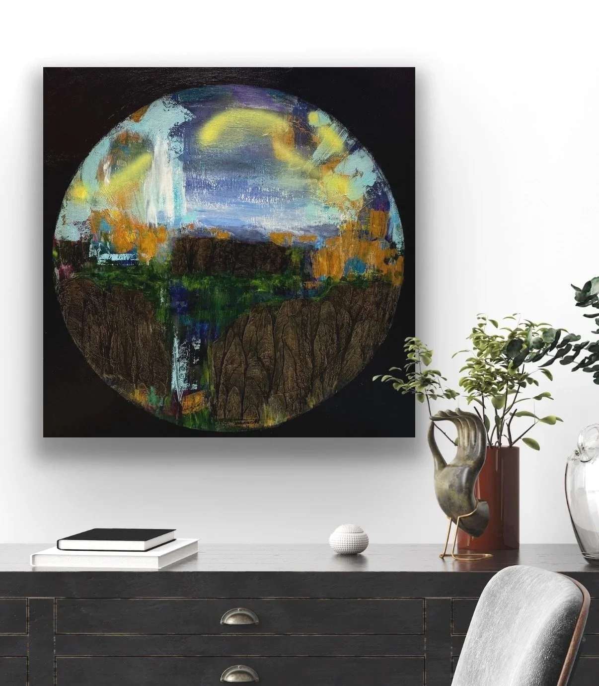 "All Around The World" 36x36 inches, 2026. $800.00