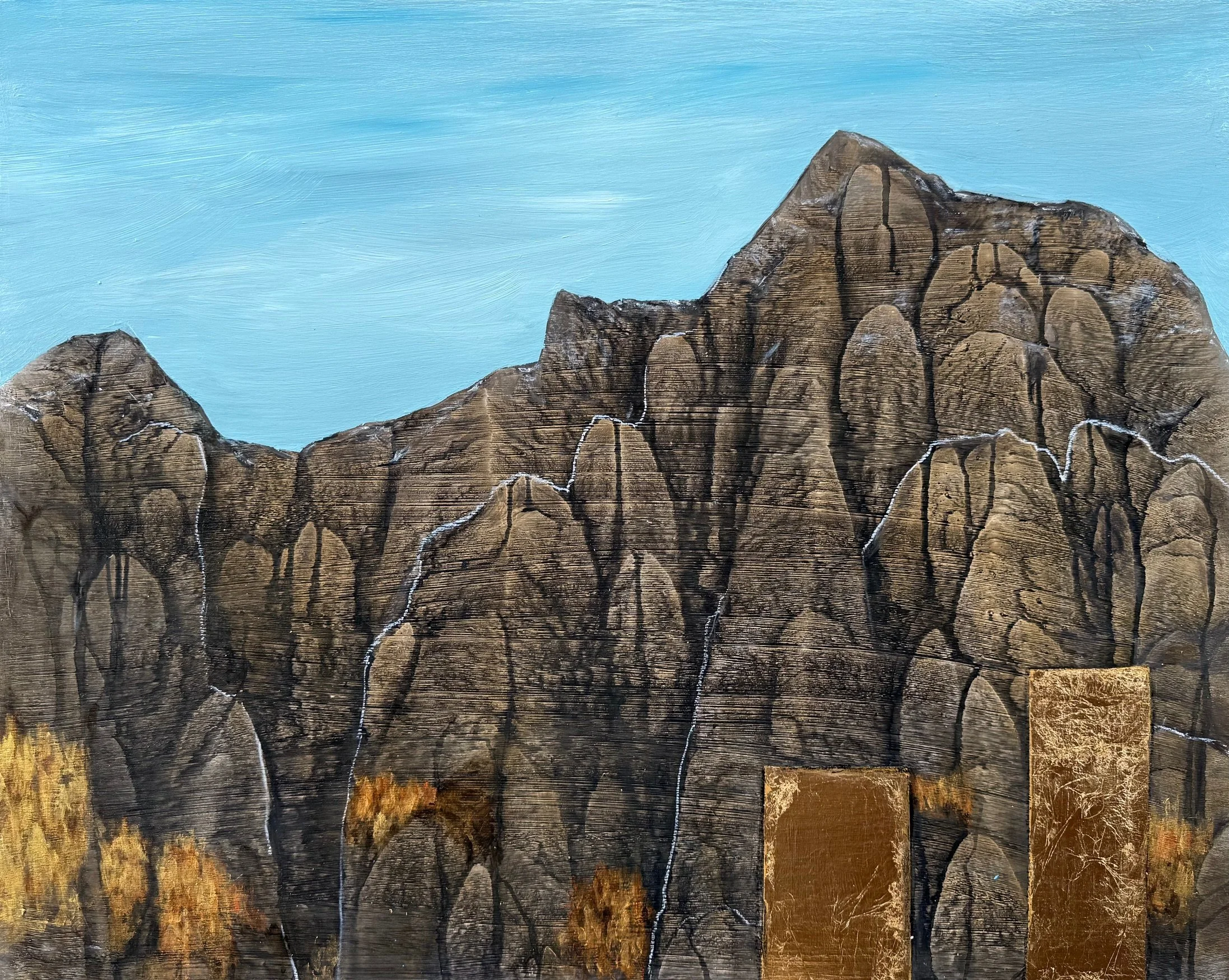 “Extraction of Fall II”, 24x30 inches, Acrylic and ink on wood cradled canvas, $700.00