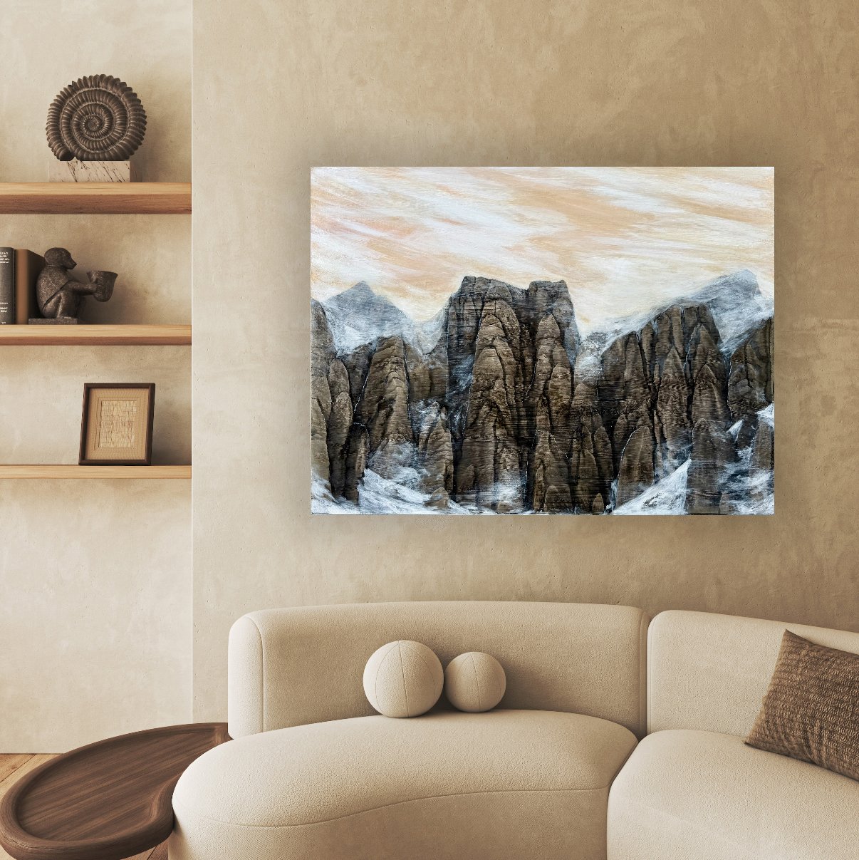 “Some Place Else”, 30x40 inches, Acrylic and ink on wood cradled canvas, $1000.00