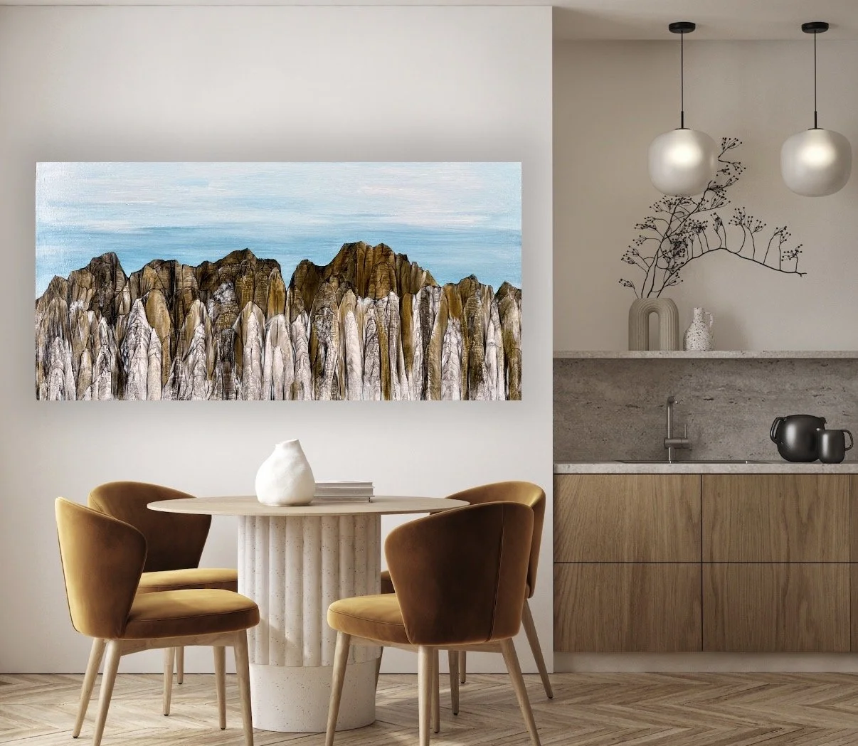 Cover Me, 24x48, Acrylic and ink on canvas. $1,200.00