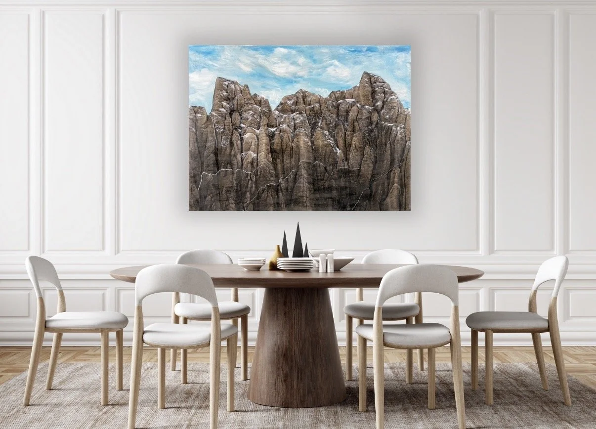 “It’s Just The Beginning”, 36x48 inches, Acrylic and ink on wood cradled canvas, $1,700.00