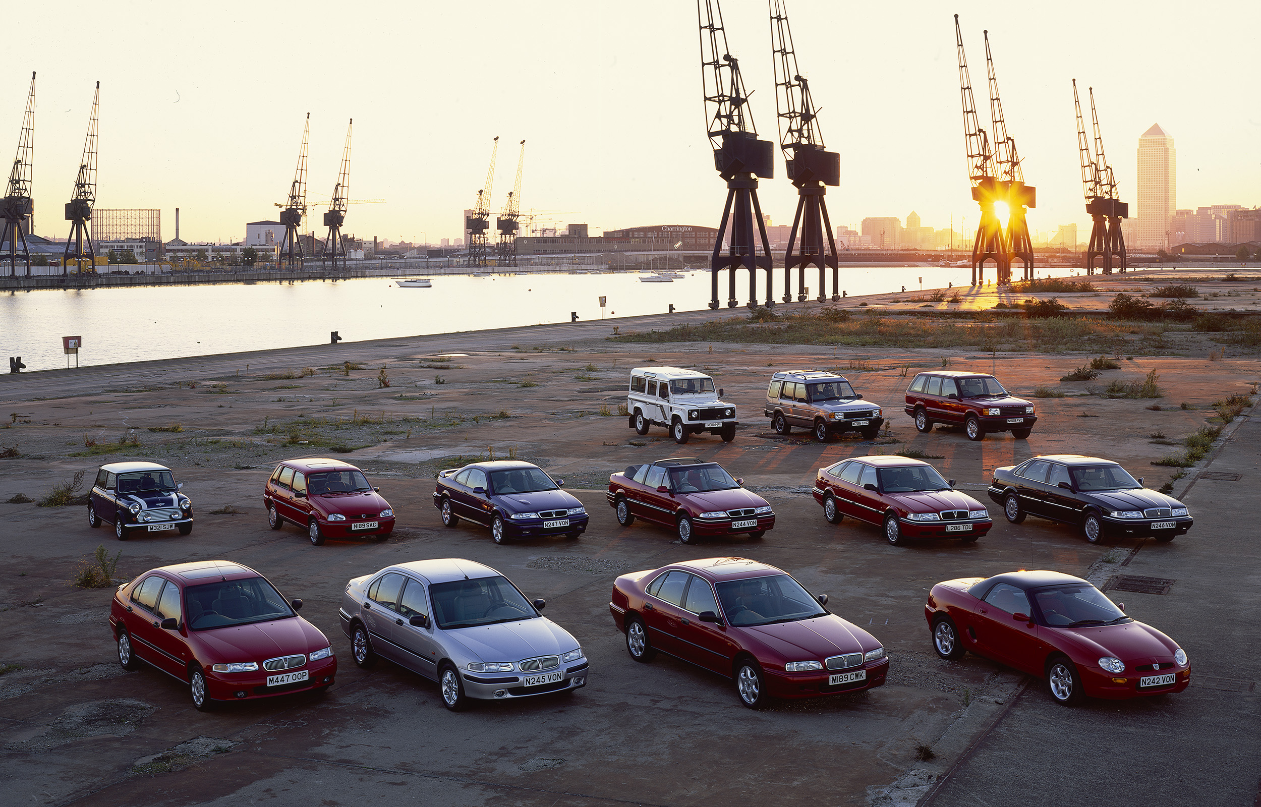  Rover Cars at the Royal Victoria Docks London  BMW Annual Report 1995 