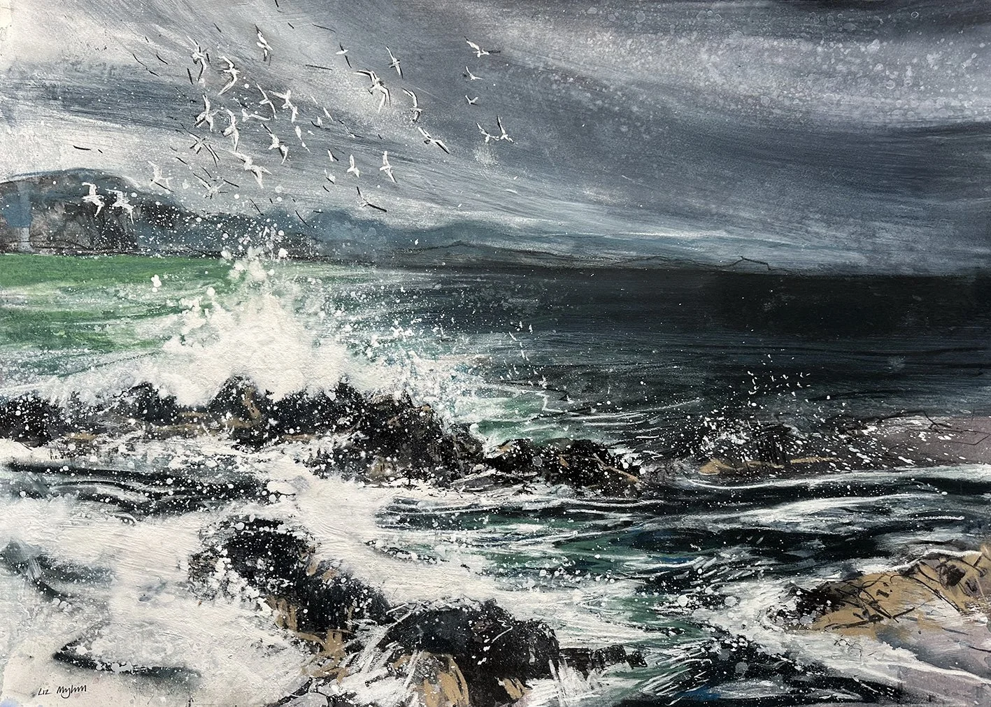  Carnach, mixed media on paper, 55×75cm, framed and glazed, sold. 