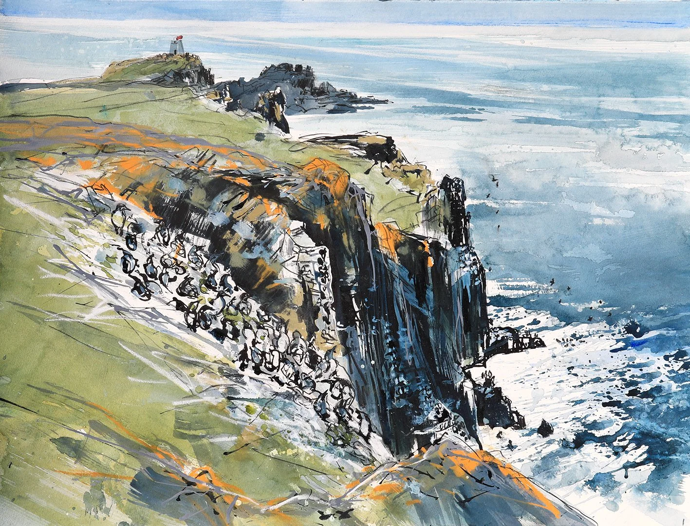  Edge of the Colony, mixed media on paper, 55×75cm, framed and glazed, £1650, sold 