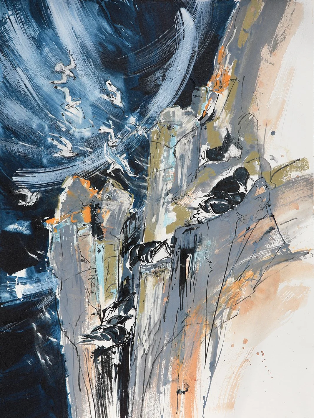  Tumbling Flight, mixed media on paper, 55×75cm, framed and glazed, £1650 