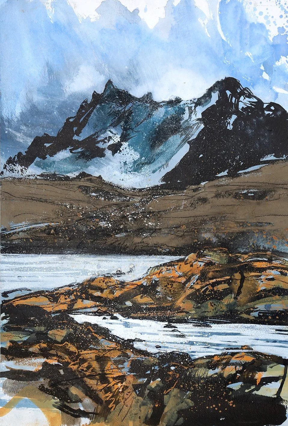  The Ridge, mixed media on paper, 38×55cm, framed and glazed, £950 
