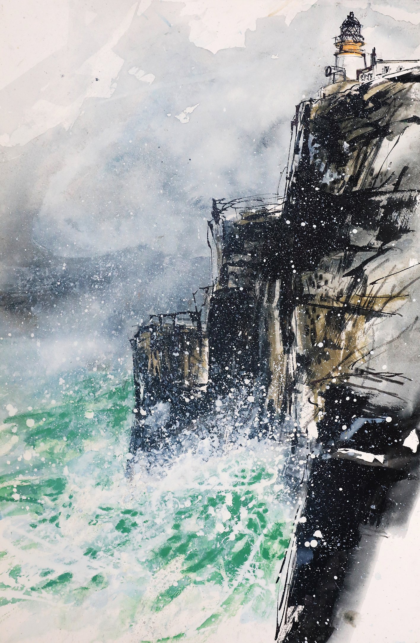  Beneath the Light, mixed media on paper, 38×55cm, framed and glazed, £980 
