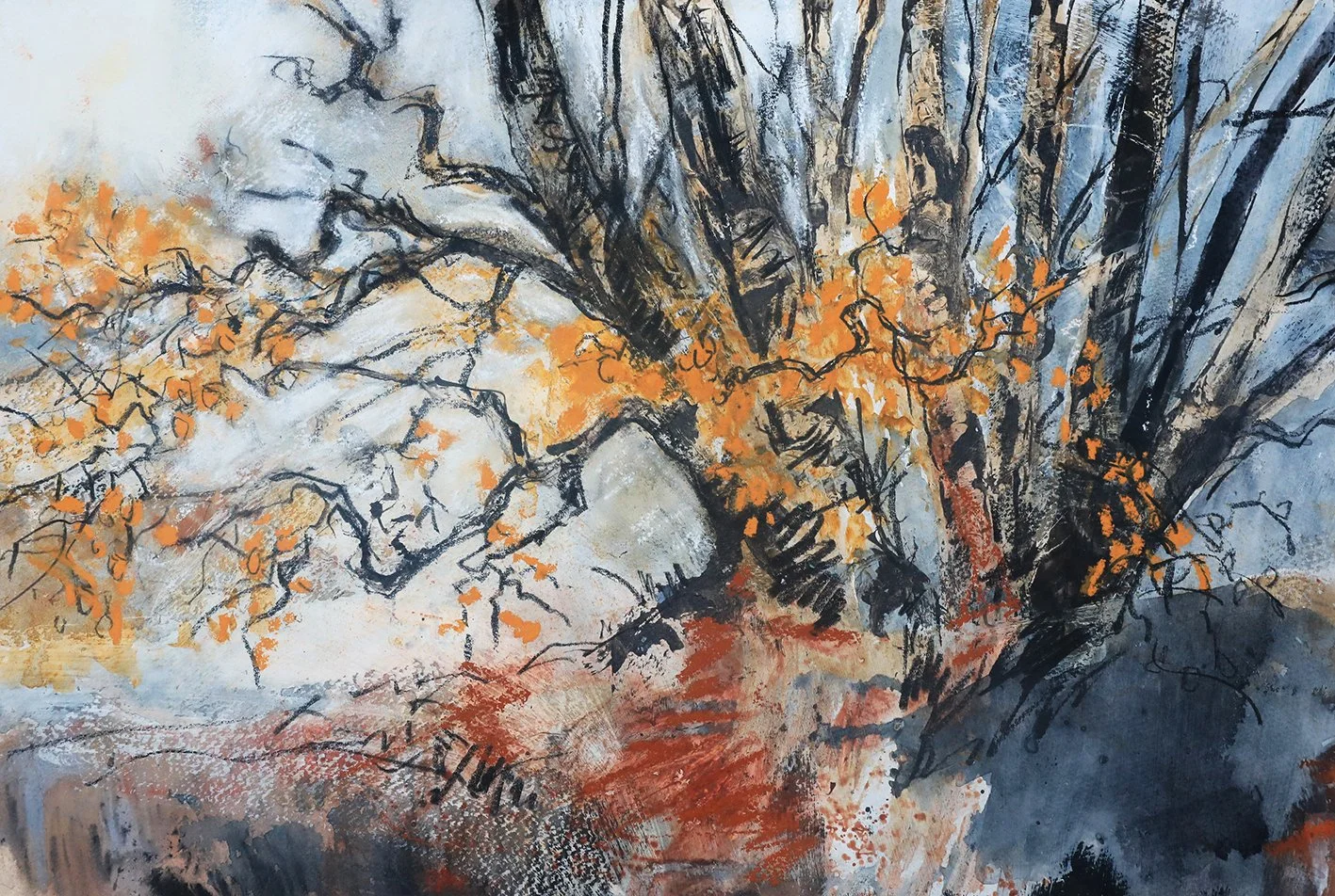  November Leaves, mixed media on paper, 38×55cm, framed and glazed, £980 