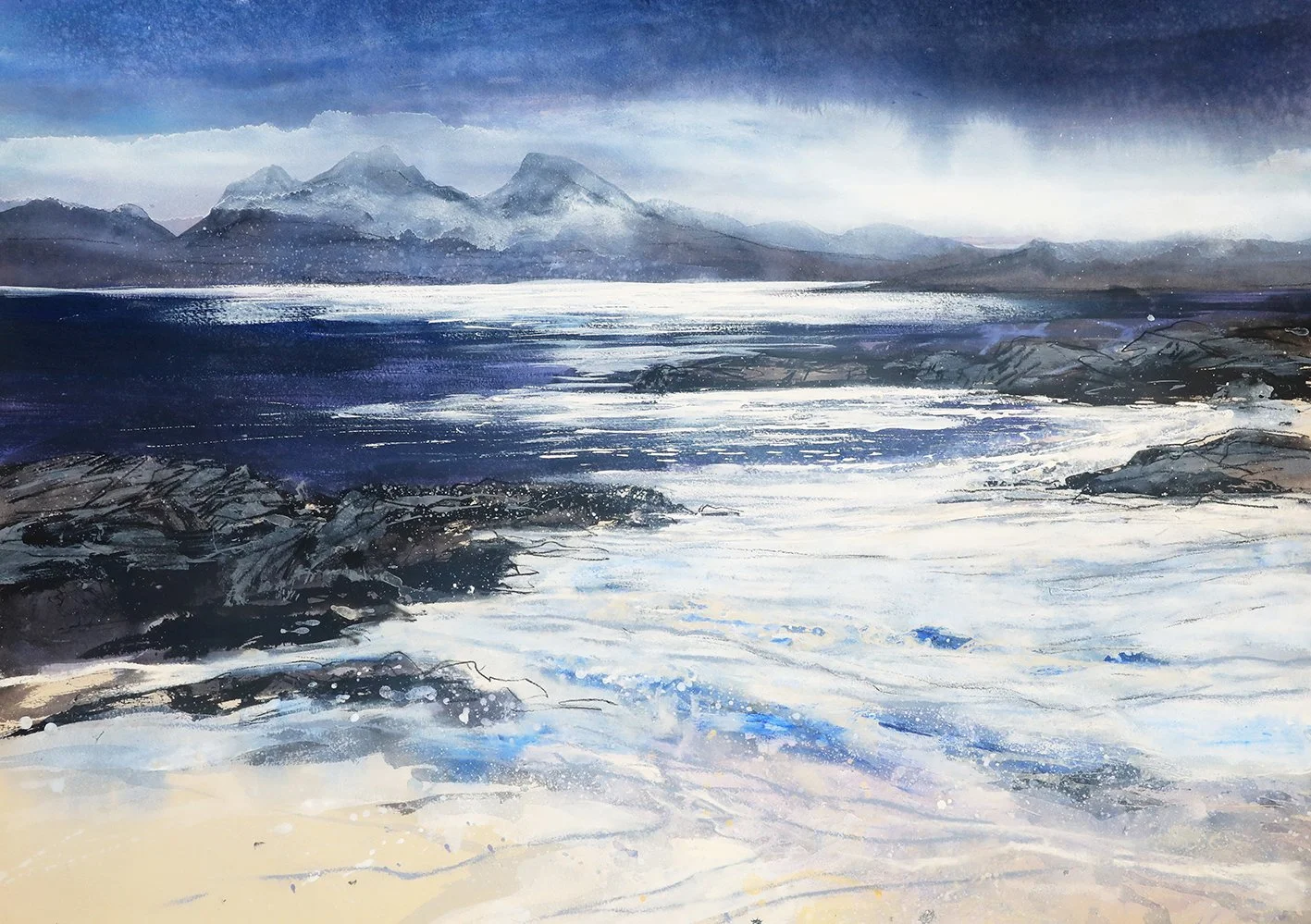  Silver Sands, mixed media on paper, 55×75cm, framed and glazed, £1690 