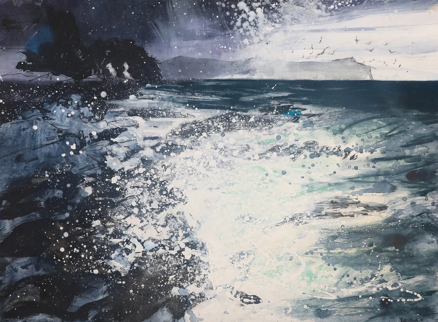  Storm Gathering, Dusk, mixed media on paper, 55×75cm, framed and glazed, £1690 