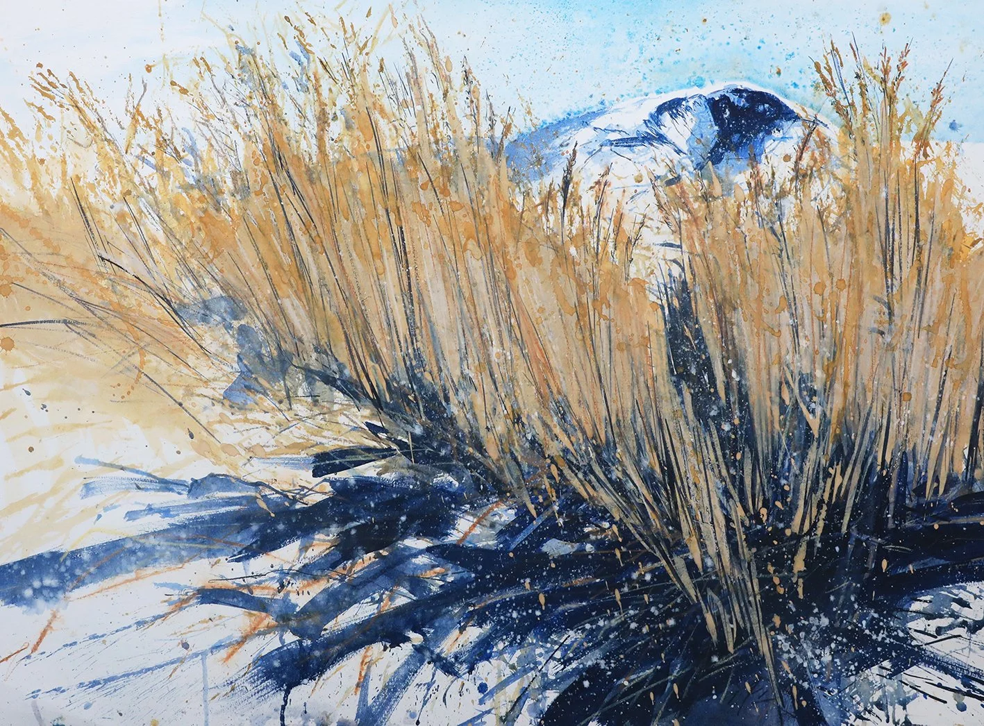  Through Winter Reedbeds, mixed media on paper, 55×75cm, framed and glazed, £1690 